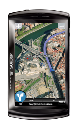 ARCHOS 5 Internet Tablet_GPS 3D_Realistic_vignette