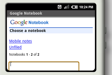 google notebook sur android