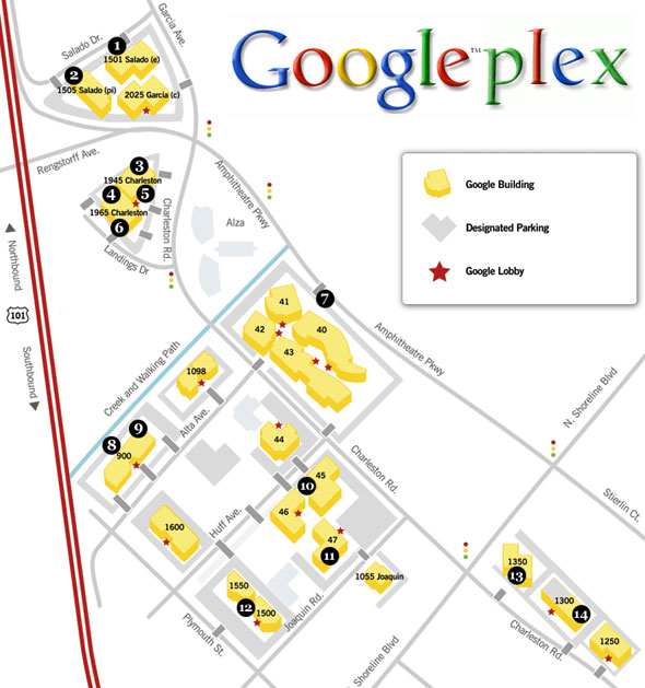 Découvrez les Googleplex (les bureaux de Google)
