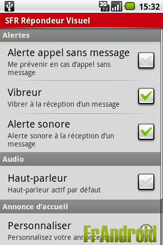 Messagerie visuelle android sfr