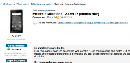 Le Motorola Milestone libéré !